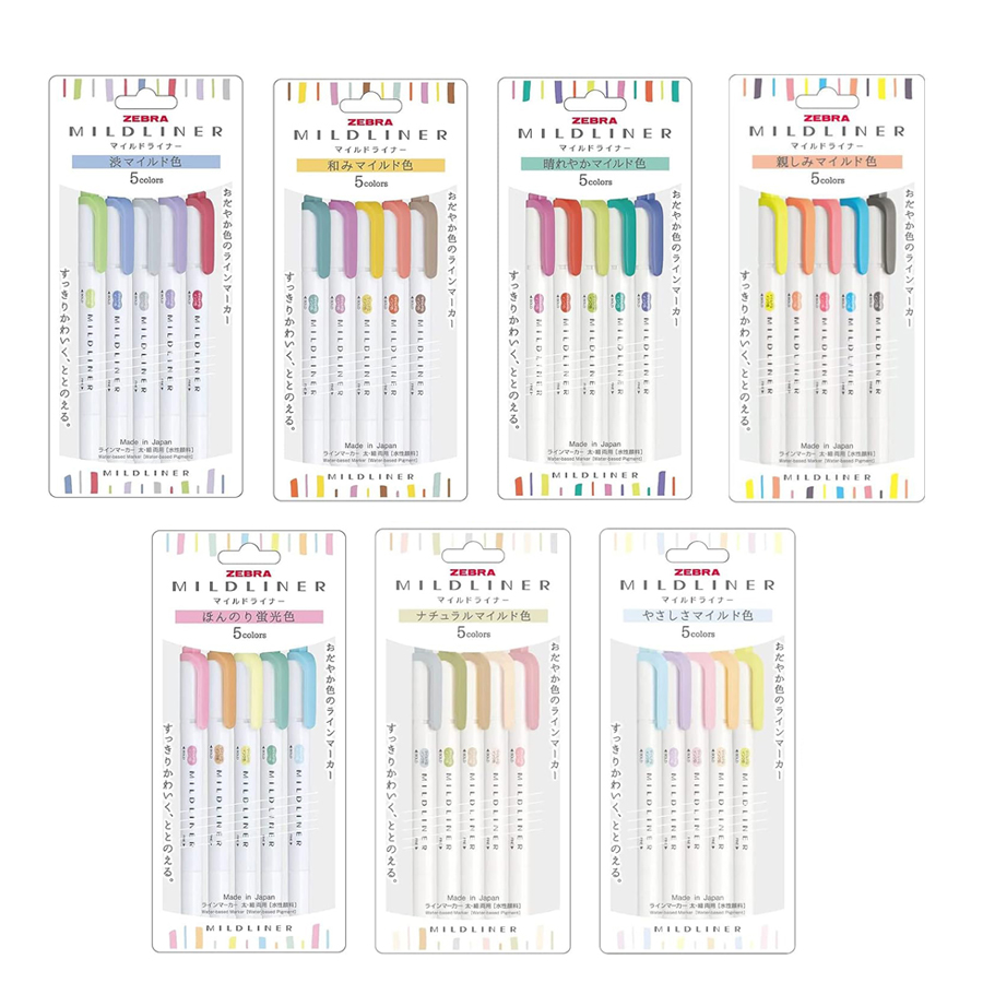 Zebra Pen Mildliner - Zebra Mildliner Fosforlu Kalem Pastel Tam