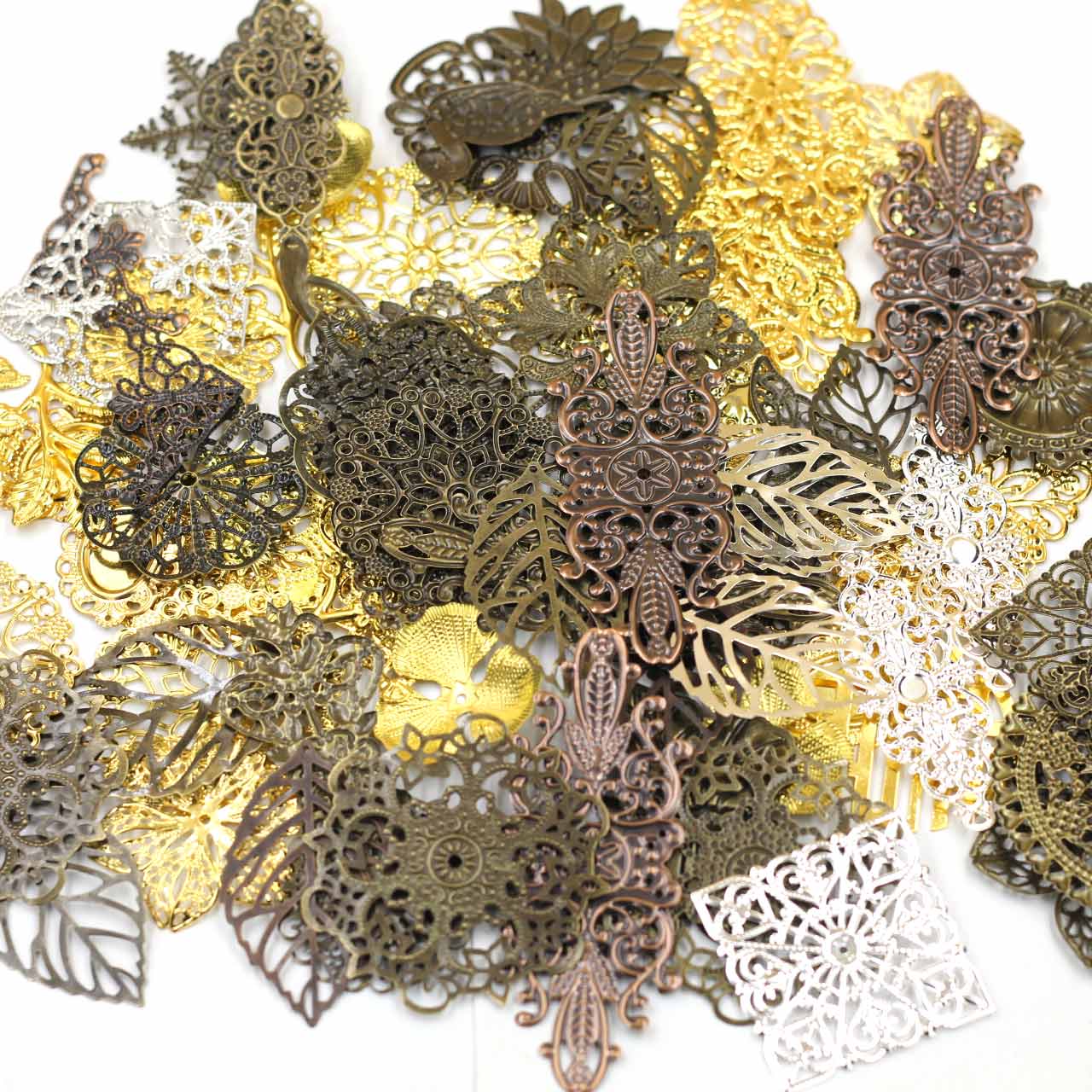 Craft Embellishments - Bezemeler Konnektörler Rastgele Karışık Üçgen Çiçek