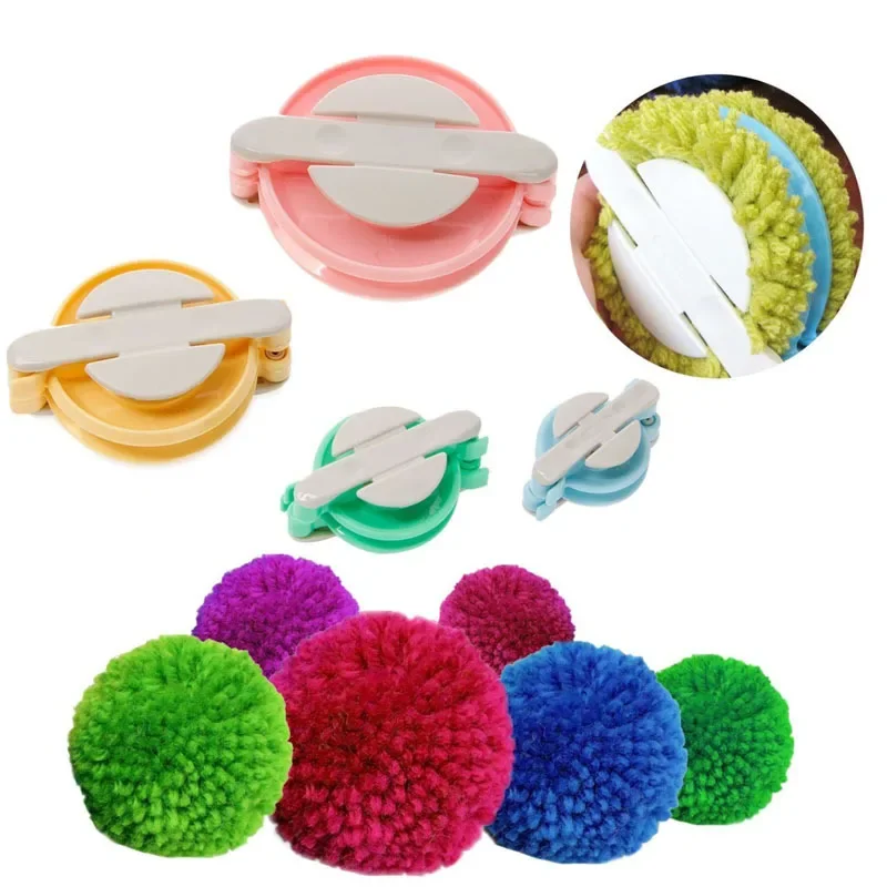 Pom Pom Maker Tool - 4 Boyutta Yün Topu Yapıcı Örgü