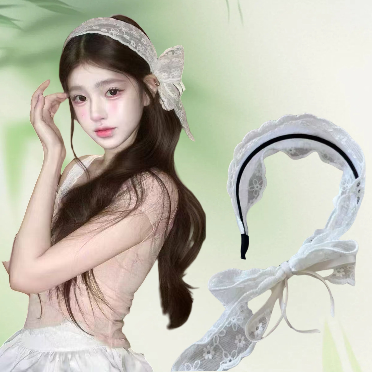 Lace Ribbon Trim - Yeni Vintage Pastoral Dantel Saç Bandı
