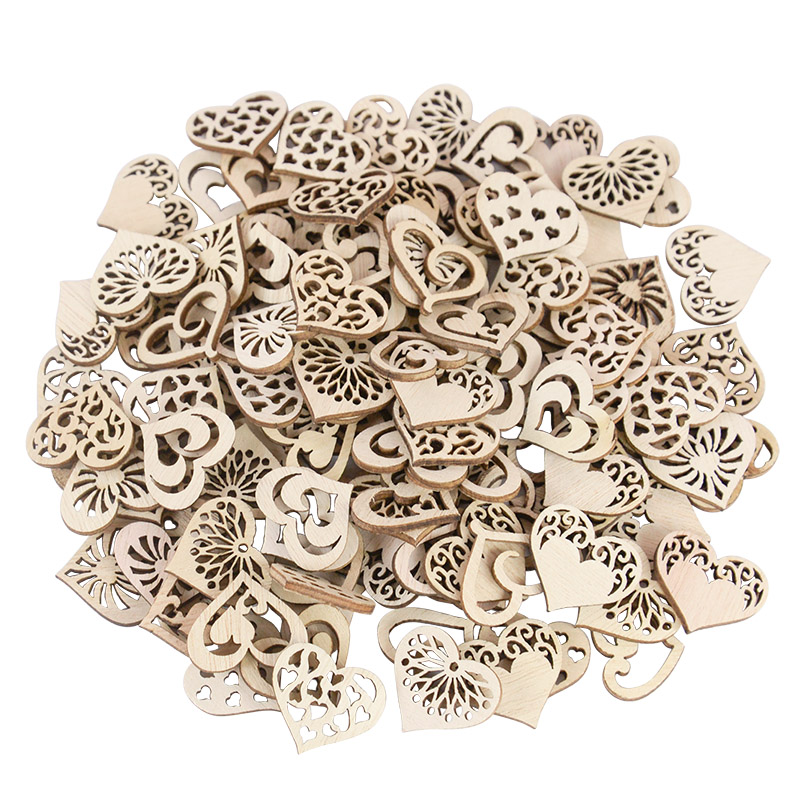 Craft Embellishments - 50/100 adet Delikli Kalp Desen Küçük