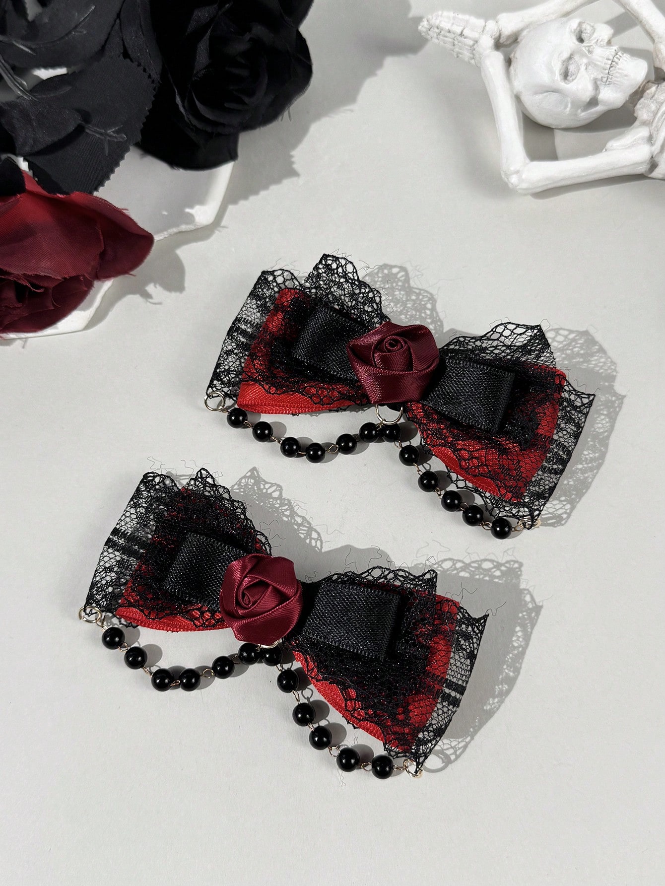 Lace Ribbon Trim - 2 parçalı Gotik tarzı dantel kurdele