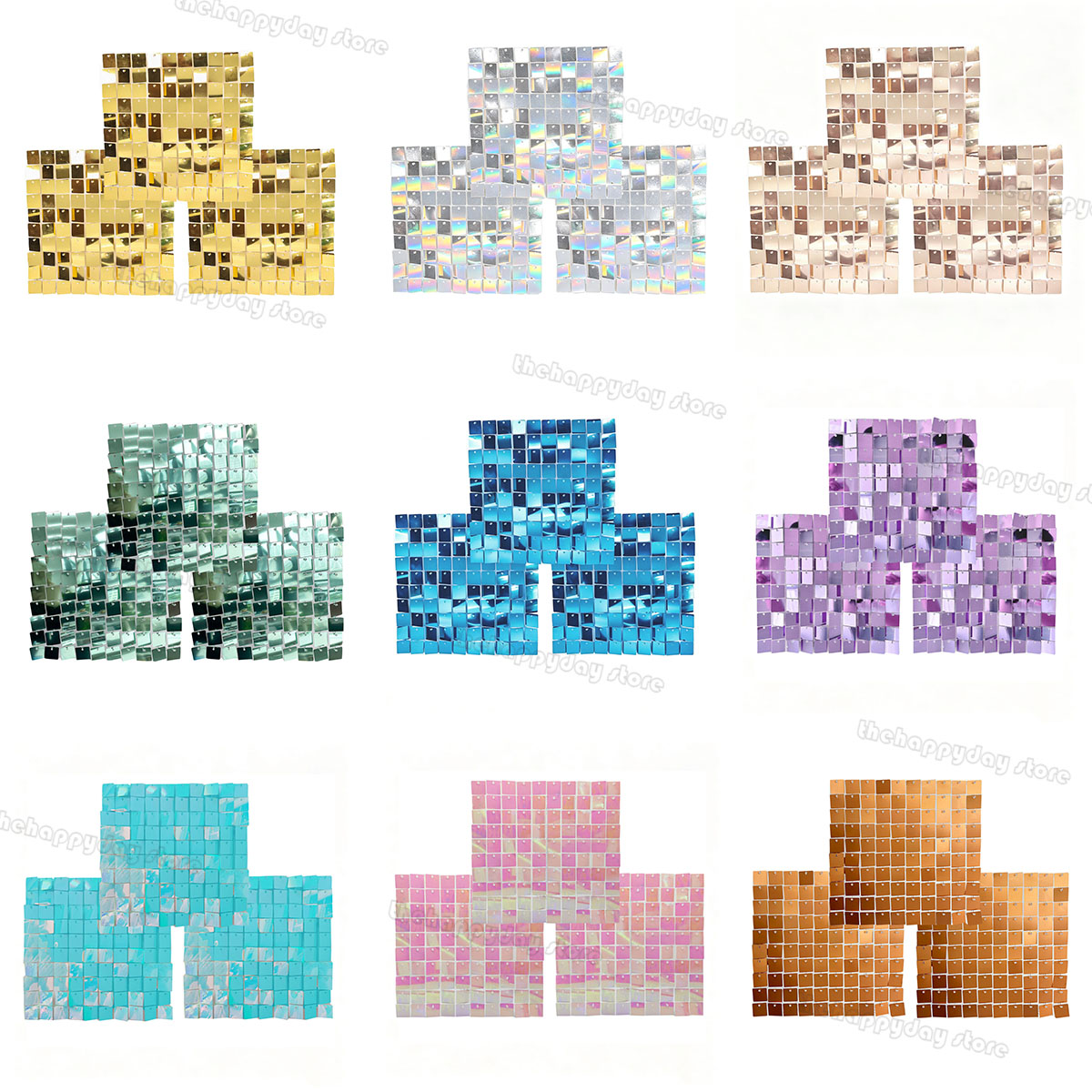 Sequin Fabric Panel - 18-3 Adet Işıltılı Duvar Fon Paneli