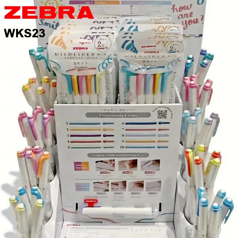 Zebra Pen Mildliner - Zebra Twin Renkli Fosforlu Kalem WKS23