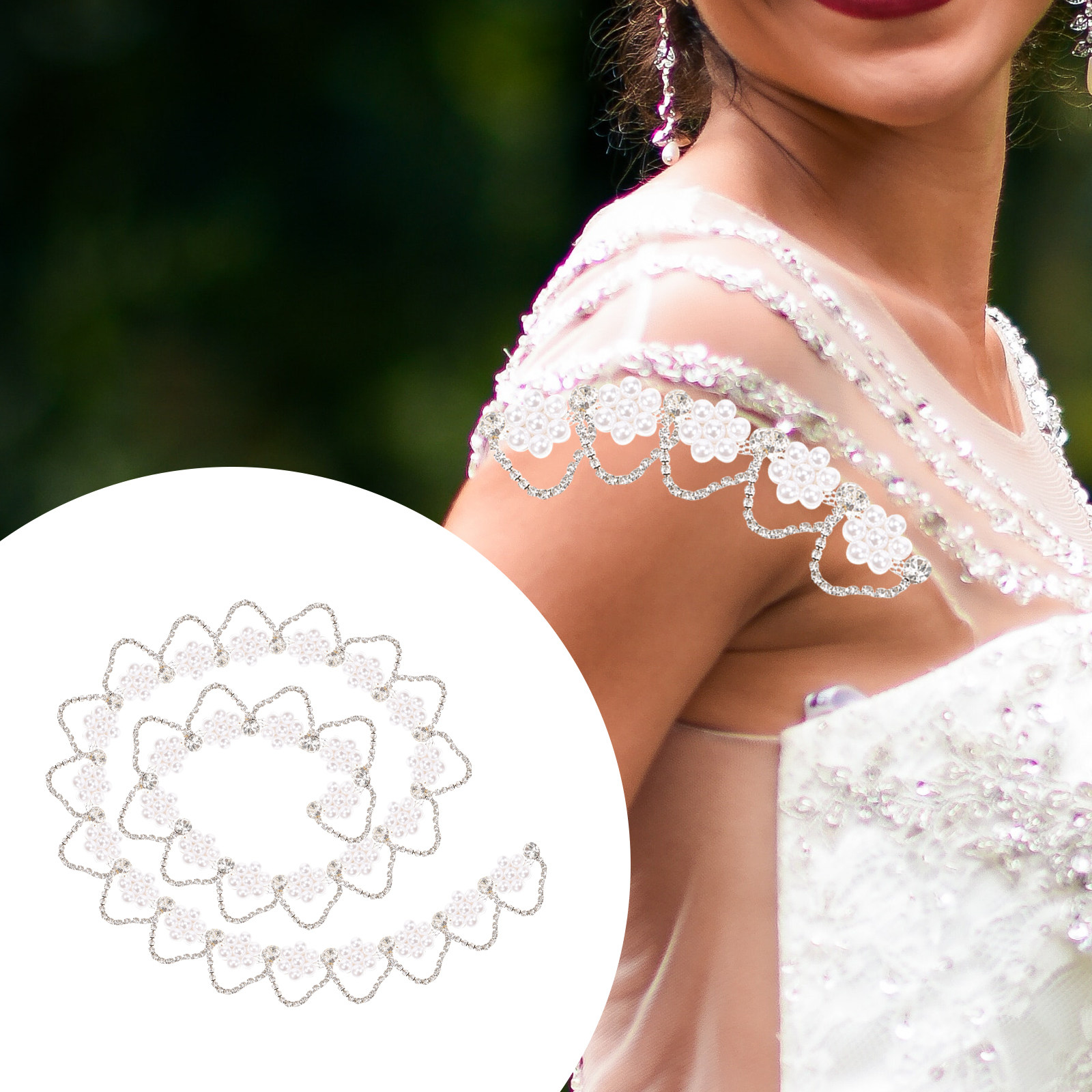 Pearl Trim Chain - Yapay İnci Taşlı Zincir Şerit Premium