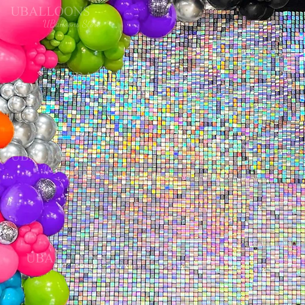 Sequin Fabric Panel - Yanardöner Gümüş Pırıltılı Duvar Panelleri 12-24
