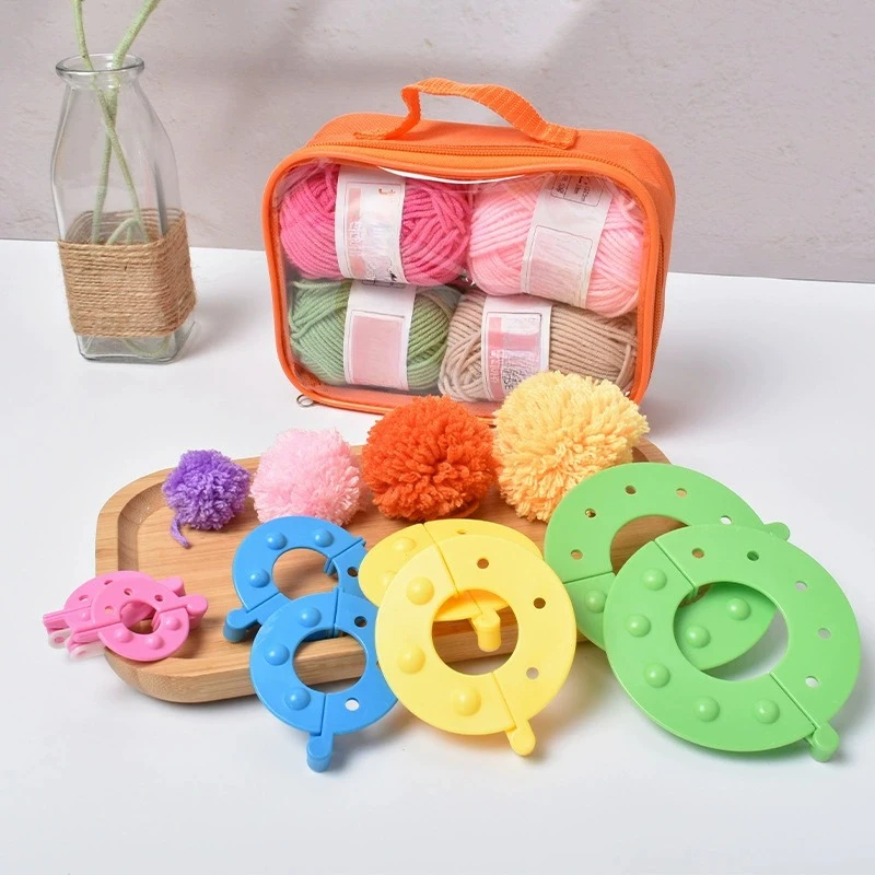 Pom Pom Maker Tool - 8 adet 4 boyutları kabartmak topu