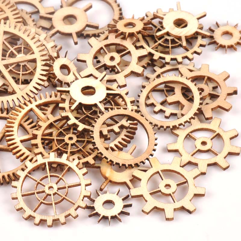 Craft Embellishments - 20-40mm 36 adet bitmemiş ahşap el