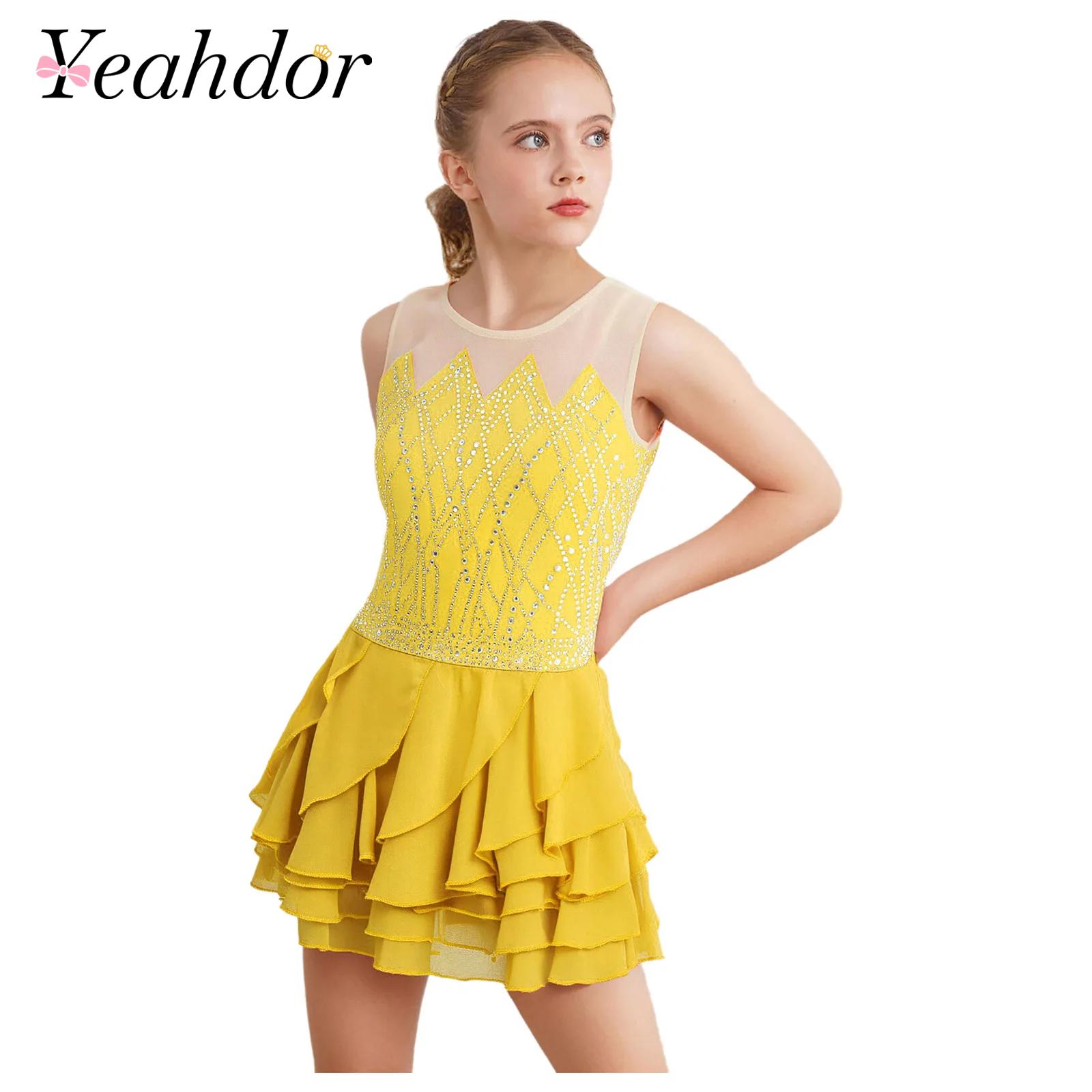 Rhinestone Banding Trim - Kızlar Örgü Artistik Patinaj Elbise Dans
