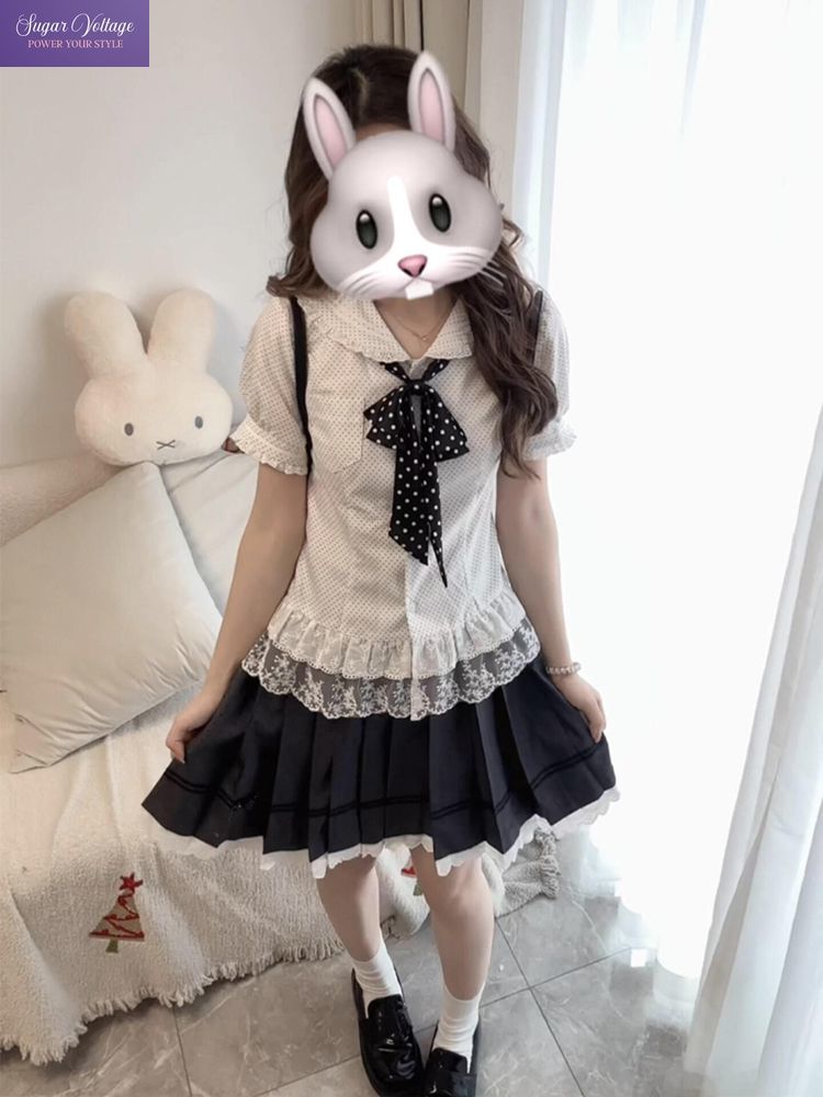 Elastic Lace Trim - Yeni Tatlı Coquette 2 Parça Takım