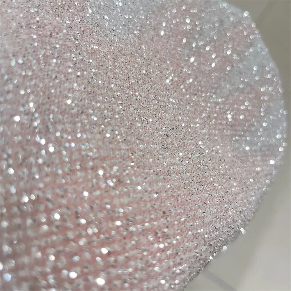 Crystal Mesh Fabric - Superdensity-Gümüş Parıltılı Net İplik, Sıcak Elmas
