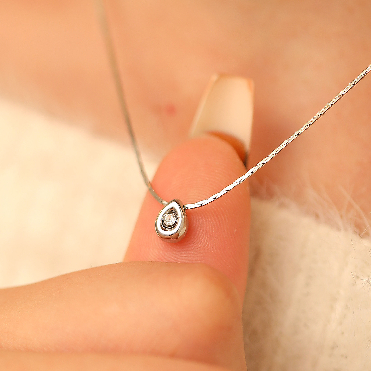 Basit Moda Su Damlası Küçük Ko - Pearl Trim Chain incelemesi ve fiyatı