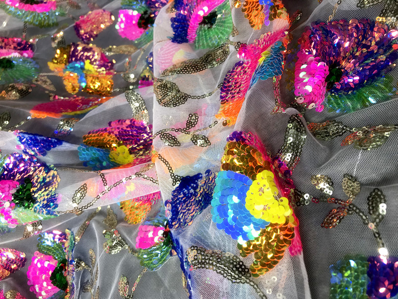 Renkli kristal Sequins çiçek p - Crystal Mesh Fabric incelemesi ve fiyatı