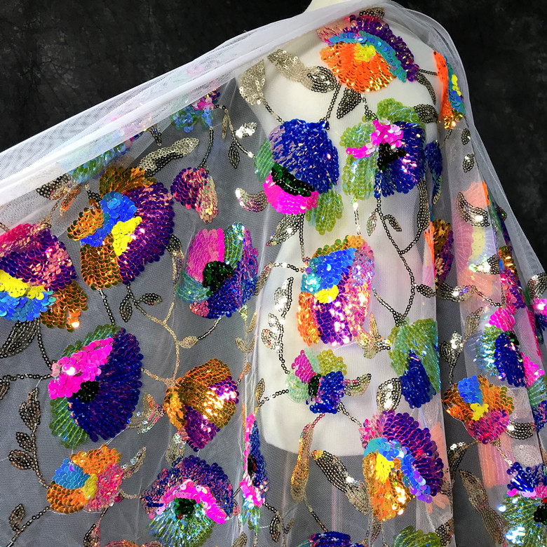Renkli kristal Sequins çiçek p - Crystal Mesh Fabric incelemesi ve fiyatı