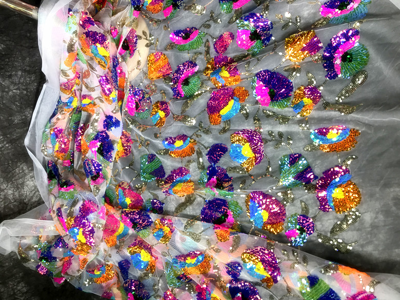 Renkli kristal Sequins çiçek p - Crystal Mesh Fabric incelemesi ve fiyatı