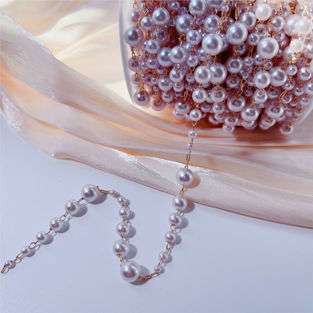 1 metre 3-8mm Sahte İnci Boncu - Pearl Trim Chain incelemesi ve fiyatı