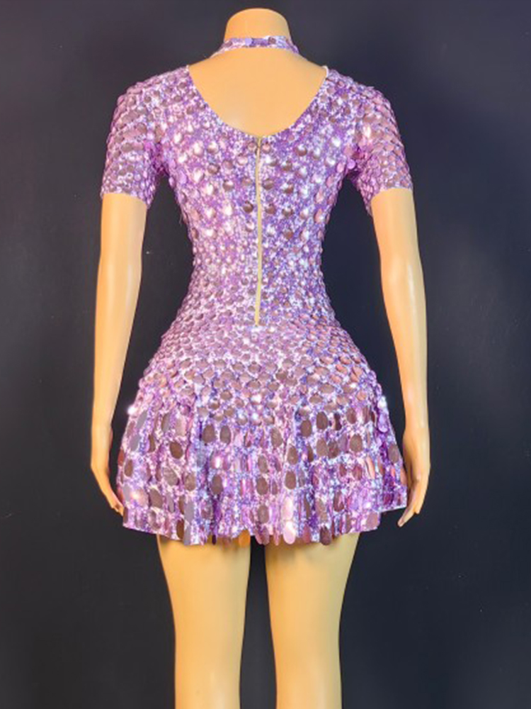 Güzel Sequins Mini elbise seks - Rhinestone Banding Trim incelemesi ve fiyatı