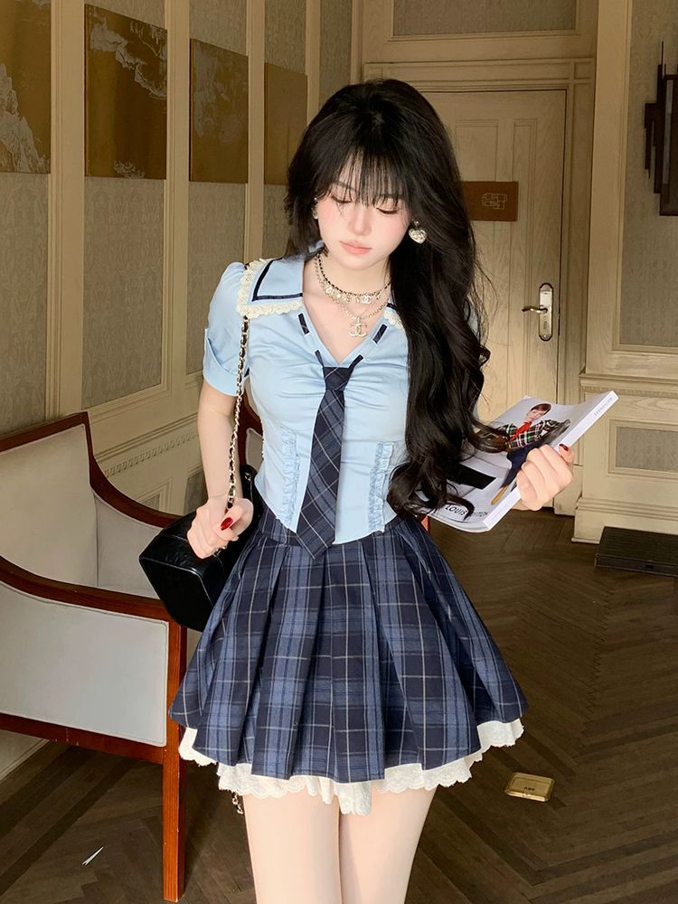 Yazlık Yeni Preppy Y2K 2 Parça - Elastic Lace Trim incelemesi ve fiyatı