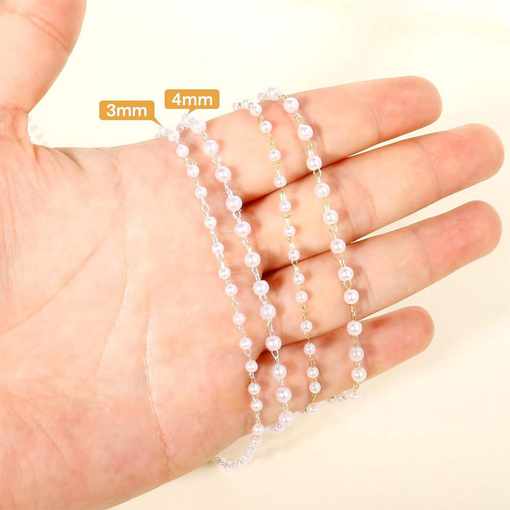 20 metre 3/4/5/6mm Sahte İncil - Pearl Trim Chain incelemesi ve fiyatı