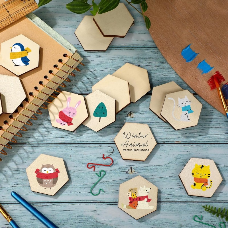 50 adet 4CM bitmemiş ahşap alt - Craft Embellishments incelemesi ve fiyatı