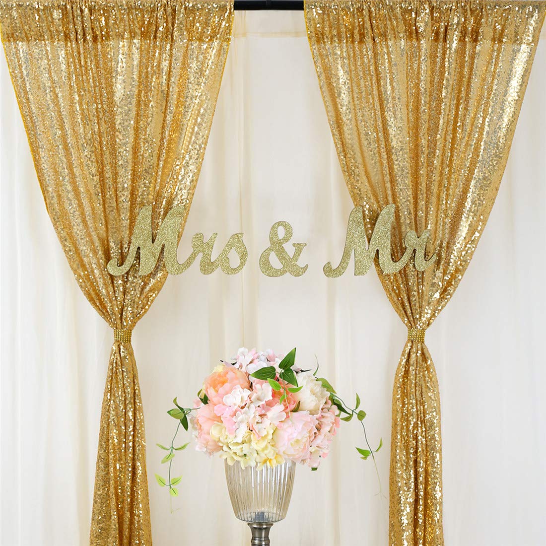 2 adet altın pullu parti zemin - Sequin Fabric Panel incelemesi ve fiyatı