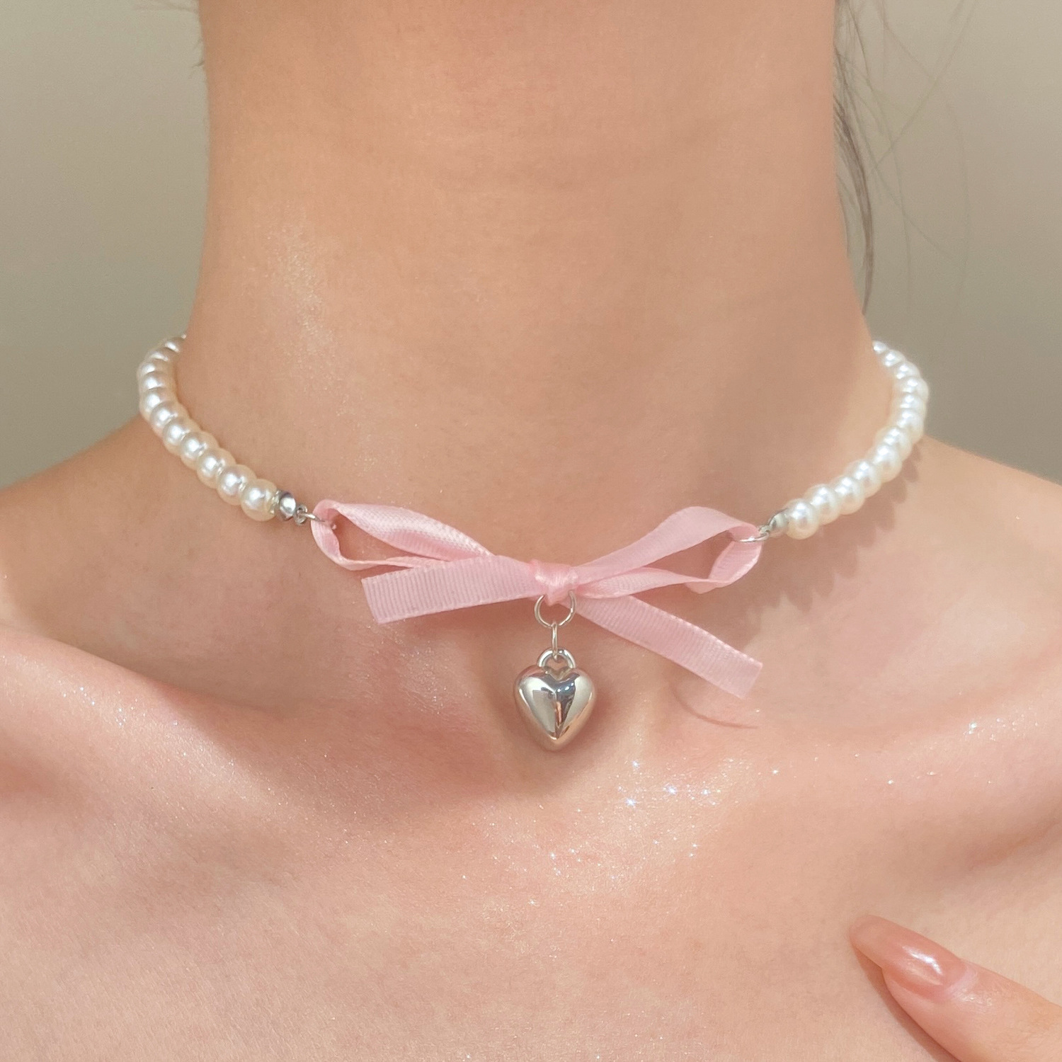 Fransız romantik pembe ilmek k - Pearl Trim Chain incelemesi ve fiyatı