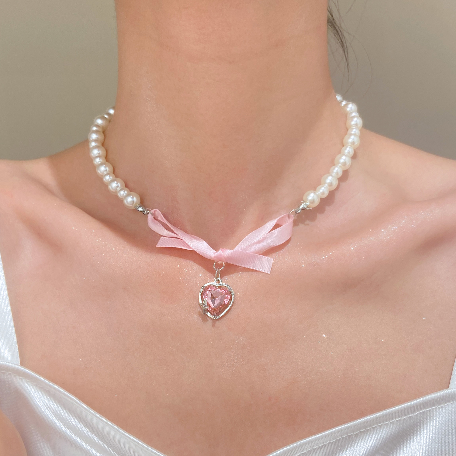 Fransız romantik pembe ilmek k - Pearl Trim Chain incelemesi ve fiyatı